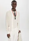Malo Cardigan In Seta E Cotone In White