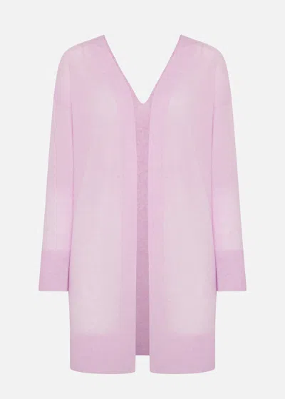 Malo Cardigan In Super Soft Cashmere In Purple