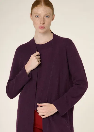 Malo Cardigan In Super Soft Cashmere In Purple