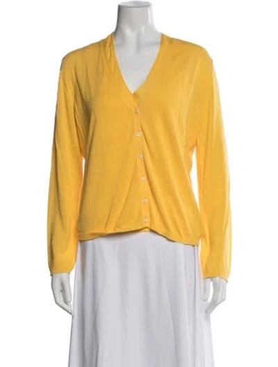 Pre-owned Malo Cardigan Set V-neck Sweater In Yellow