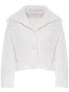 Malo Cardigan In Misto Cotone In White