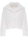 Malo Cardigan In Misto Cotone In White