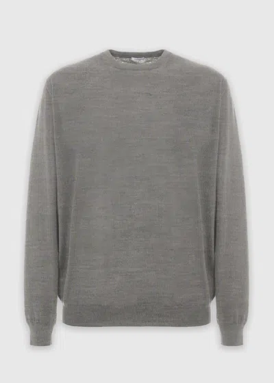 Malo Cashmere And Silk Crewneck In Gray
