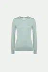 Malo Cashmere And Silk Crewneck In Blue