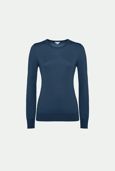 Malo Cashmere And Silk Crewneck In Blue