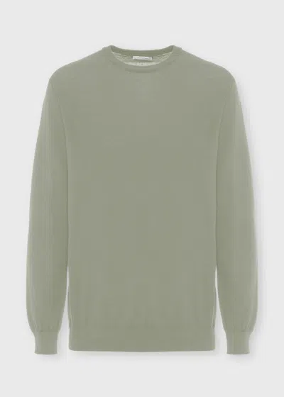 Malo Cashmere And Silk Crewneck Sweater In Green