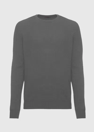 Malo Cashmere And Silk Crewneck Sweater In Gray