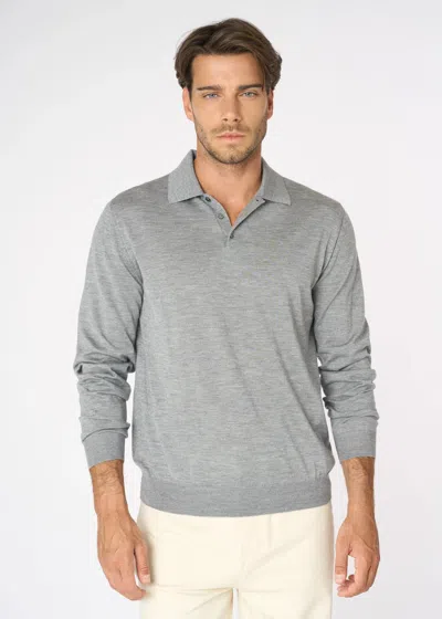 Malo Cashmere And Silk Polo In Gray