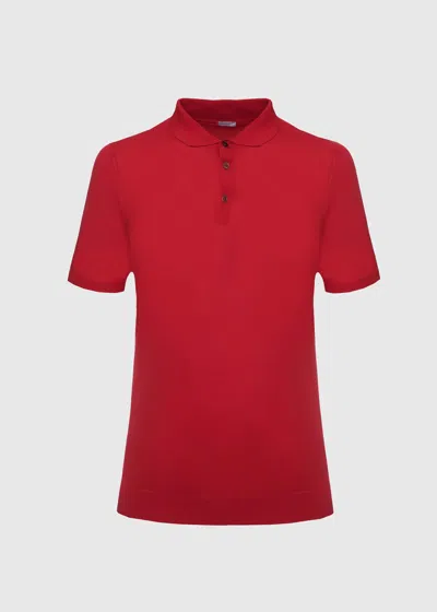 Malo Cashmere And Silk Polo In Red