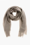 Malo Cashmere And Silk Scarf With Fringes In Neutral