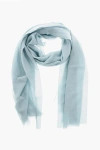 Malo Cashmere And Silk Scarf With Fringes In Blue