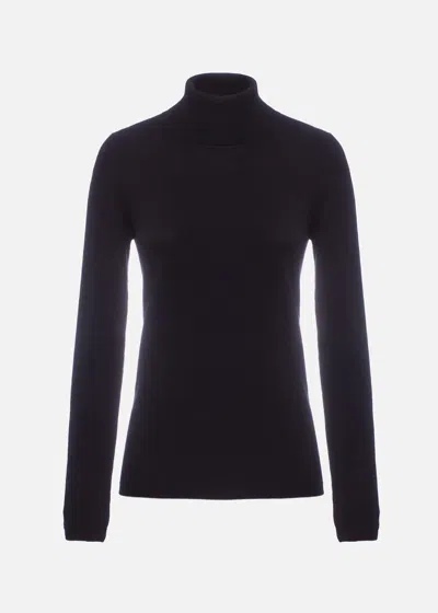 Malo Cashmere And Silk Turtleneck Sweater In Black
