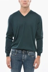 Malo Cashmere And Silk V-neck Sweater In Green