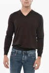 Malo Cashmere And Silk V-neck Sweater In Brown