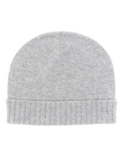 Malo Cashmere Beanie Hat In Grey