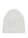 Malo Ribbed Knit Beanie In Weiss