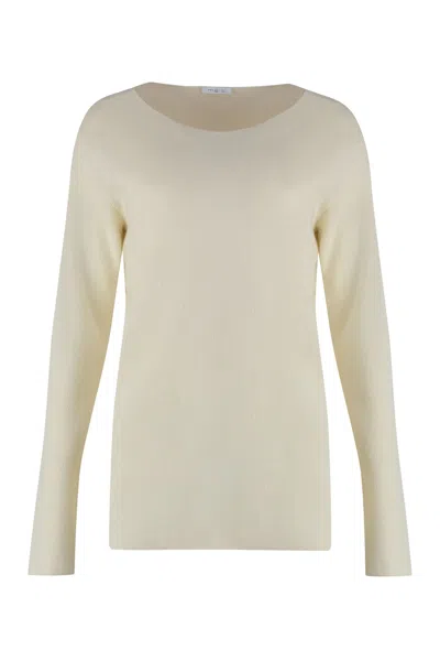 Malo Cashmere Blend Pullover In Panna