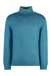 Malo Cashmere Blend Turtleneck Sweater In Turquoise