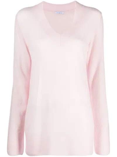 Malo Cashmere-blend V-neck Jumper In Pink
