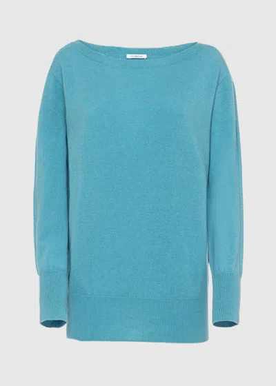 Malo Cashmere Boat Neck Sweater In Blue