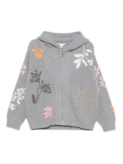 Malo Camelia Embroidered Cashmere Zip Bomber Jacket In Gray