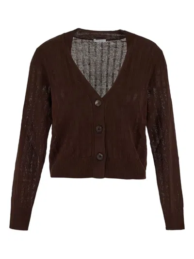 Malo Cashmere Cardigan In Brown