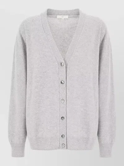 Malo Cashmere Cardigan V Neck Long Sleeves In Gray