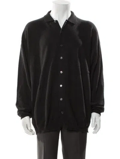 Pre-owned Malo Cashmere Collar Cardigan In Gray