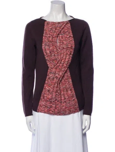 Pre-owned Malo Cashmere Colorblock Pattern Sweater In Purple