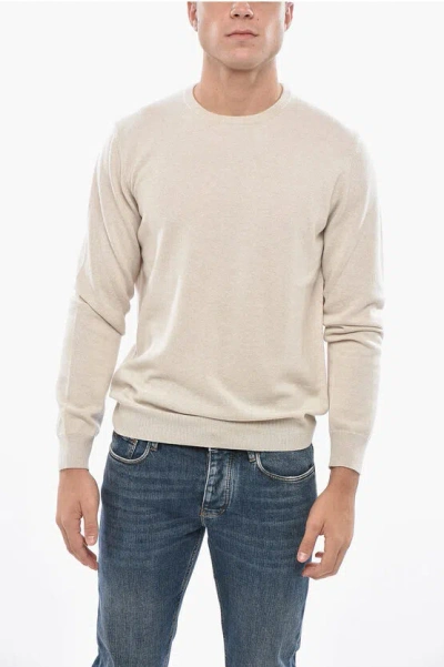 Malo Cashmere Crew-neck Sweater In White
