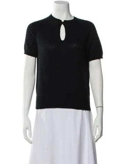 Pre-owned Malo Cashmere Crew Neck Sweater In Black