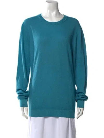 Pre-owned Malo Cashmere Crew Neck Sweater In Blue