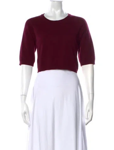 Pre-owned Malo Cashmere Crew Neck Sweater In Burgundy