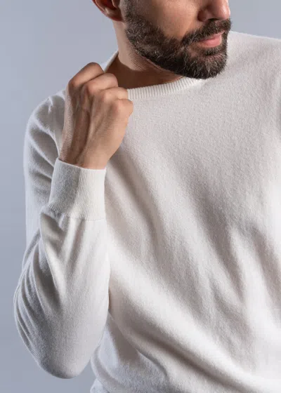 Malo Cashmere Crewneck Sweater In White