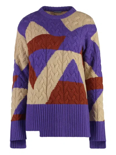 Malo Cable Knit Sweater In Multicolor