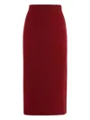 Malo Cashmere Midi Skirt In Red