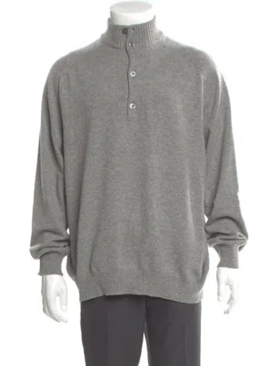Pre-owned Malo Cashmere Mock Neck Pullover In Grey
