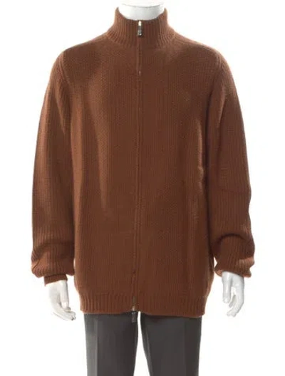 Pre-owned Malo Cashmere Mock Neck Pullover In Orange