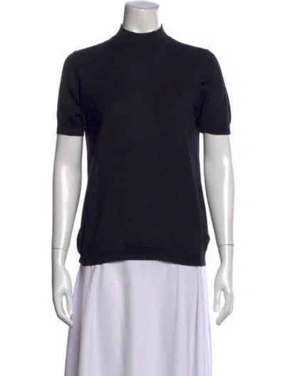 Pre-owned Malo Cashmere Mock Neck Sweater In Black