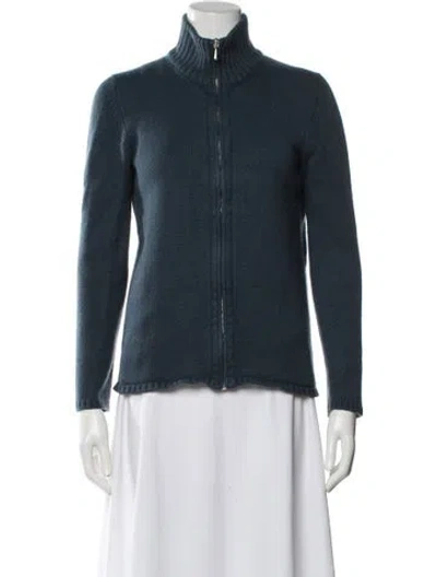 Pre-owned Malo Cashmere Mock Neck Sweater In Blue