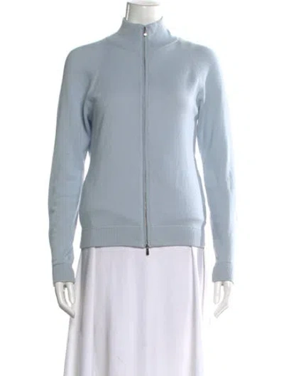 Pre-owned Malo Cashmere Mock Neck Sweater In Blue