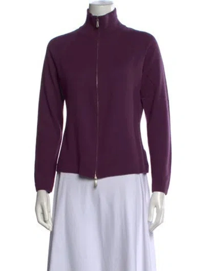 Pre-owned Malo Cashmere Mock Neck Sweater In Burgundy
