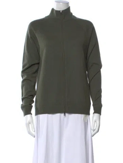 Pre-owned Malo Cashmere Mock Neck Sweater In Green