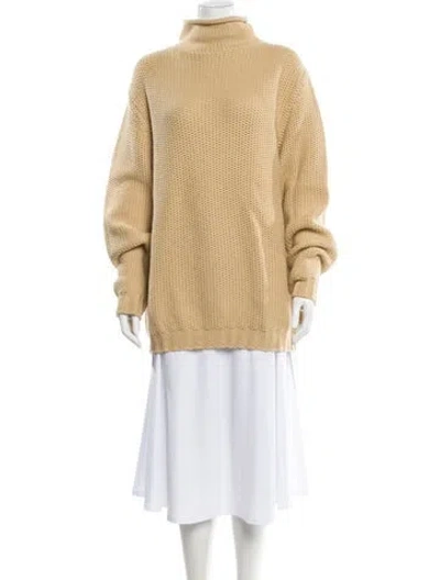 Pre-owned Malo Cashmere Mock Neck Sweater In Neutral