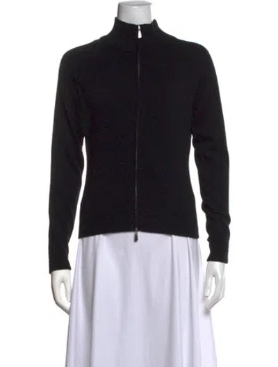 Pre-owned Malo Cashmere Mock Neck Sweater W/ Tags In Black