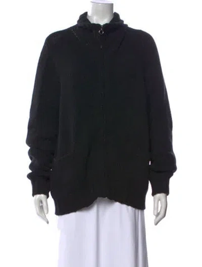 Pre-owned Malo Cashmere Open Front Sweater In Black