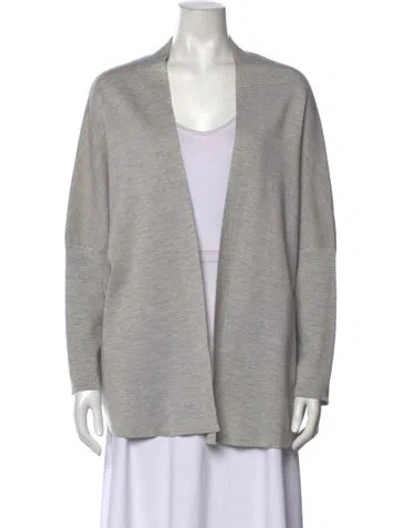 Pre-owned Malo Cashmere Open Front Sweater In Grey