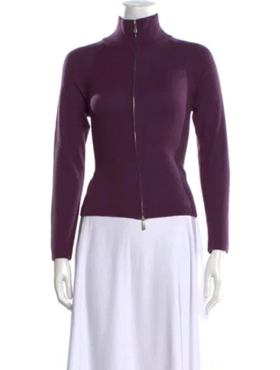 Pre-owned Malo Cashmere Open Front Sweater In Purple