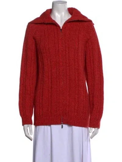 Pre-owned Malo Cashmere Open Front Sweater In Red