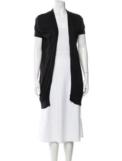 Pre-owned Malo Cashmere Open Front Top In Black